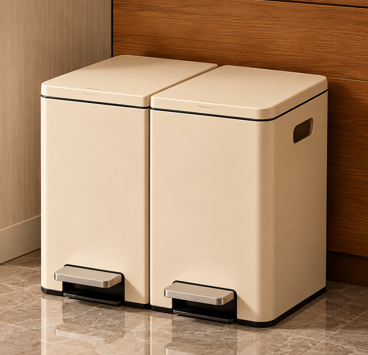 Dual-Compartment Pedal Sorting Waste Bin