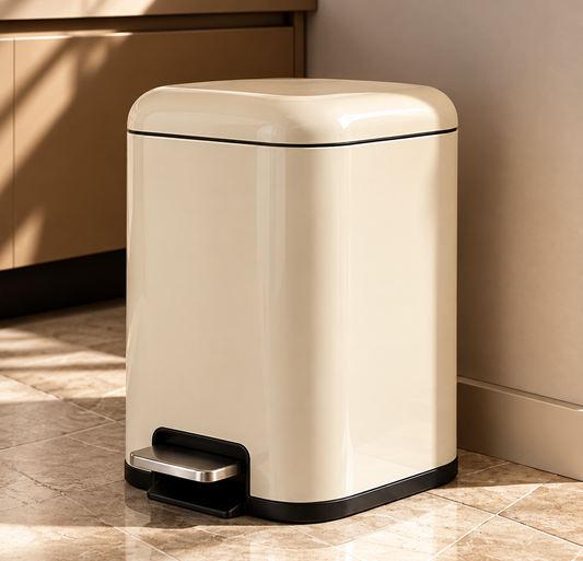 Ivory Soft-Close Pedal Waste Bin