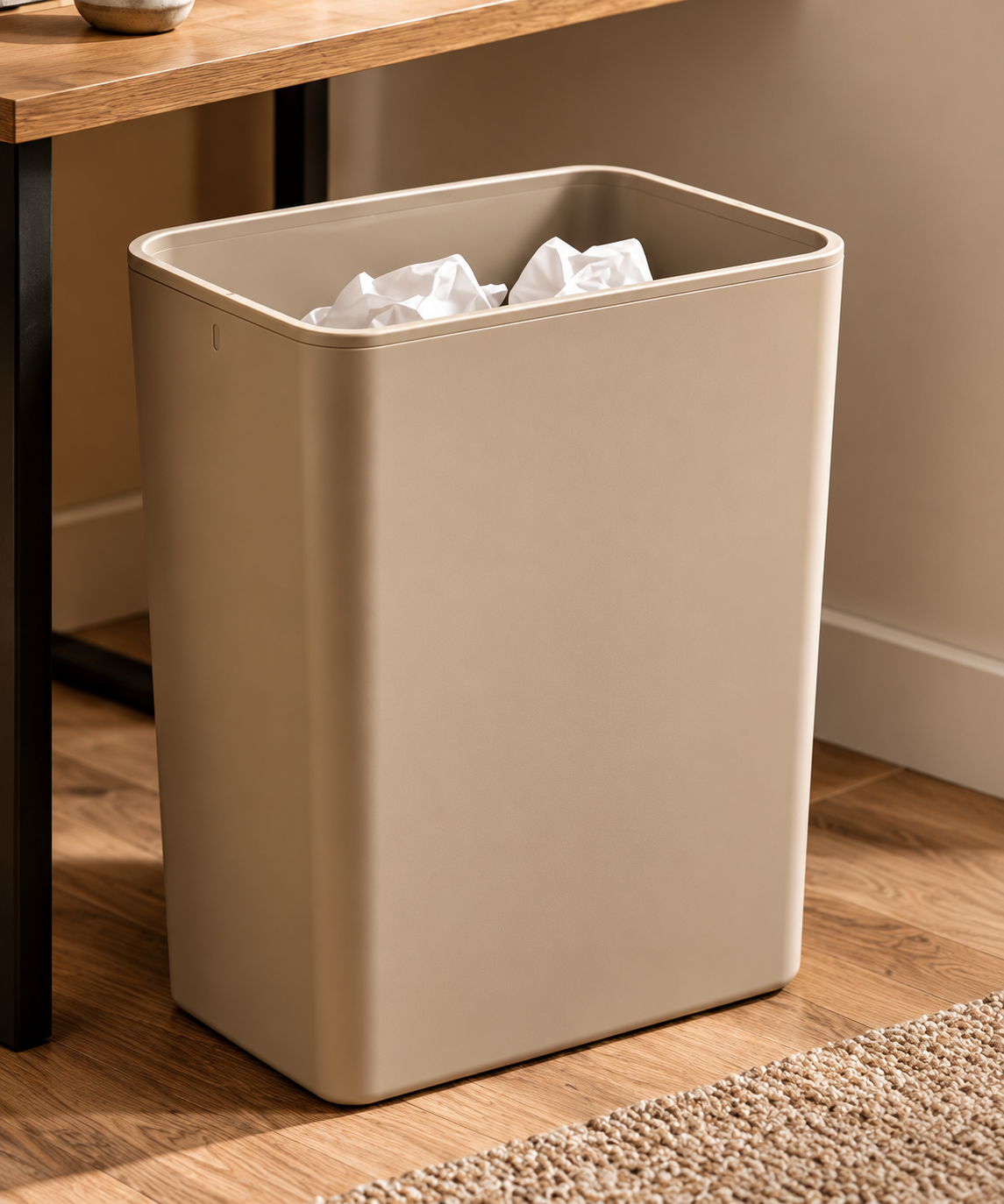 Minimal Open-Top Rectangular Waste Bin